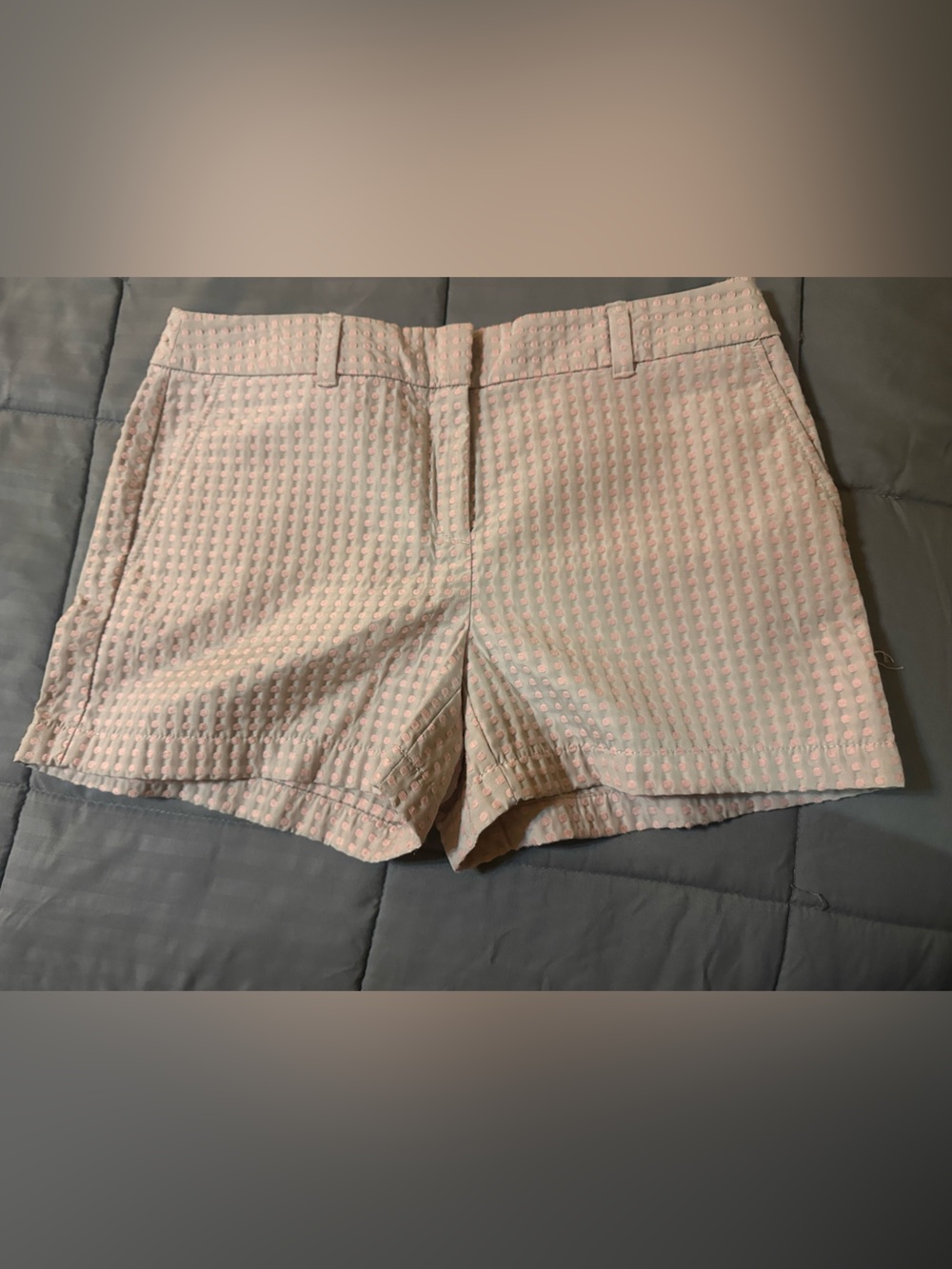LOFT Light Pink Textured Bermuda Shorts